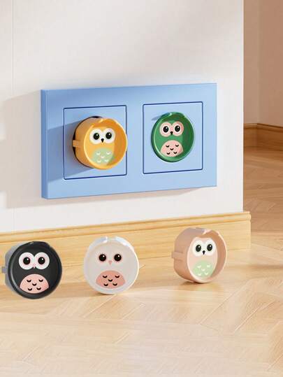4pcs European Style 2-Hole Baby Anti-Electric Shock Outlet Covers, Child Safety Protection Accessories