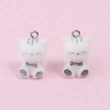 2 件装树脂植绒可爱熊企鹅兔子猫吊坠 DIY 珠宝配饰 - 彩色 - 查看 15