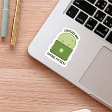 2张Smiski贴纸！“压力山大，努力做到最好”，适用于子弹日记本、计划本、笔记本电脑、水瓶、手机壳、装饰品 - 彩色 - 查看 4