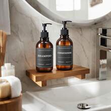 WCIC Simple Empty Plastic Shampoo And Conditioner Bottles With Label, Wall-Mounted Lotion Bottle Holder(Punch Installation),500ml Refillable Shampoo Bottles, Apothecary Dispenser Pump For Shampoo Lotion Oil Shower Soap Hand Soap And Dish Soap,For Face Wash/ Body Wash/ Hand Lotion/ Hand Sanitizer/ Shampoo/ Conditioner,For Bathroom, Bedroom, Kitchen,Laundry Room, Beauty Salon, Hotel, Restaurant Back To School