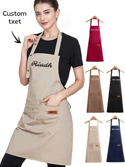 1PC Personalized Adult Apron - A Woven Waterproof Canvas Multi-Pocket Utility Apron Suitable For Barbecuing, Kitchen Use, Outdoor Woodworking, Suitable For Both Men And Women, Kitchen Apron, Home Use Apron, Women's Apron, Cooking Apron, Chef Apron, Father's Or Father's Gift, Customized Personalized Gift.,Fall Decor