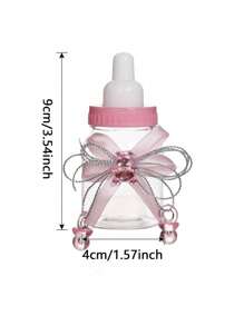 24pcs-Baby Mini Milk Bottle Baby Shower Favor Fillable Feeding Bottle Candy Box Small Plastic Candy Bottle DIY Gift For Boy Girl Newborn Baptism Party Decor,Baby Shower Favor - Pink &Blue Mini Milk Bottle Party Favor Gift Bag Boxes Plastic Bear Candy Bottles With Ribbon For Baby Shower Favor Gift - Multicolor - View 4