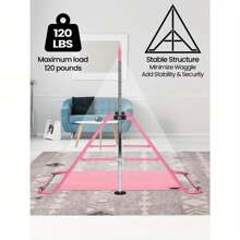 Gymnastics Bar Adjustable Gymnastics Bar Training Bar Gymnastics Equipment Gymnastics Bars For Home With Gymnastics Grips Wristbands Ground Nail Exercise Mat - Pink with Mat - View 5