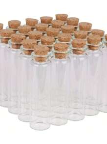 6/10 Stücke tragbare Mini Flaschenaufbewahrung, praktische korkverschlossene Gläser, hochdicht kompakte Glasflaschen