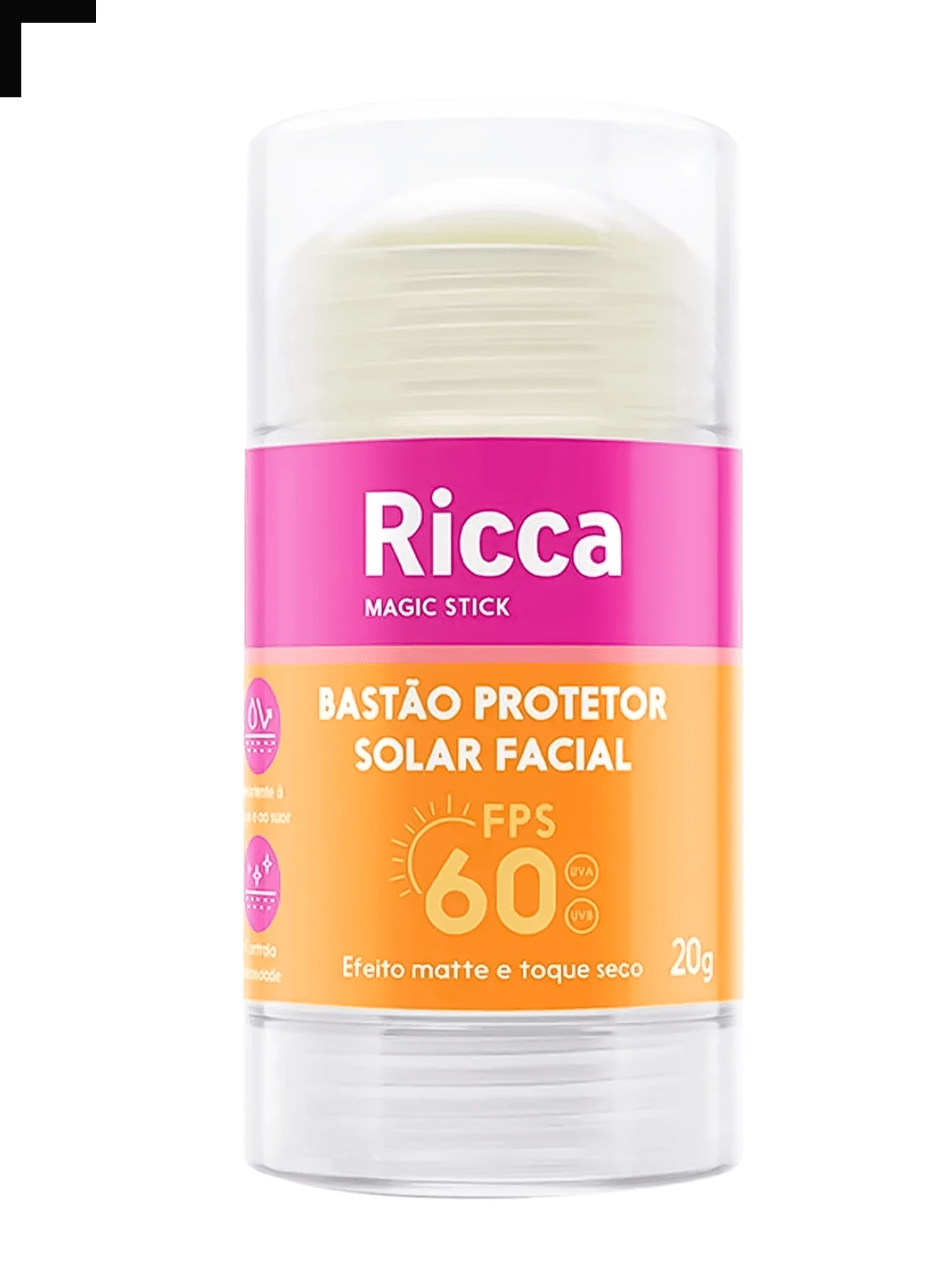 Magic Stick Bastão Facial (Skincare prático, rápido e poderoso, Perfeito para o Dia a Dia) Ricca - Protetor Solar - Visão 1