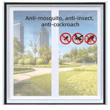 1 sztuka szara koronkowa zasłona okienna, czarna krawędź, środek odstraszający komary na cztery pory roku, zasłona okienna odstraszająca komary do salonu i sypialni, samoprzylepna wielokrotnego użytku moskitiera, elegancki i prosty design, ściśle tkana, lekka i oddychająca zasłona okienna, wentylacja, zmywalna, ręcznie robiona dekoracja domu