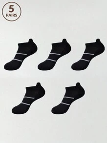 5/7 Pairs Women's Sports Short Socks Solid Color Outdoor Sweat Deodorizing Breathable Boat Socks Summer Running Yoga Workout Lightweight Boat Socks Short Socks - Multicolor - View 16
