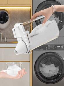 1pc 1.75L/2.5L/3L/Laundry Powder Storage Box, Household Soap Plastic Bucket, Canned Laundry Powder Container, Dedicated Storage Box, Large Capacity, Bottle Body And Lid Marked With Scales, With Handheld, Buckle Design Sealed And Leak Proof, Thick PP Material, Laundry Bucket, Laundry Detergent Bucket, Laundry Powder Bucket,