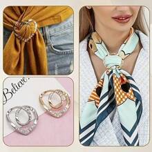 4 Pieces Elegant Scarf Ring Clip - Zinc Alloy Metal Round Shirt Clip For Ties, Dresses And Scarves, Women's Fashion Accessory, Featherless, With Care Instructions
