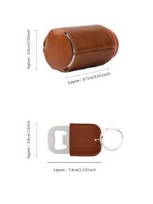 Customizable Bottle Opener & Can Cooler Set, Engraved With Text, Logo, Phone Number, Company Name, Personalized Gift Ideal For Christmas, Halloween, Thanksgiving, Mother's Day, Boyfriend, Girlfriend, Father's Day, Birthday, Groomsmen, Key Chain, Leather Bottle Opener, Multiple Designs, Multi-Functional, Anti-Mold, Ornamental, Reusable, Exquisite,Warm Ambience,Home & Living,Customized Wine Bottle Covers - Leather Cup Holder + Leather Bottle Opener - View 11