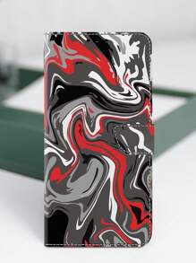 GLANDOTU Compatible With Samsung Redmi PU Faux Leather Mobile Phone Wallet With Motifs Foldable Base Card Slots Sturdy Design Precise Fit Flowers Dragonflies