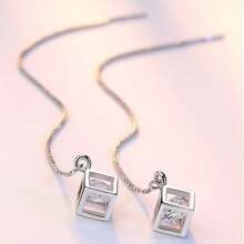 LOVESSOM 925银0.5克拉*2颗莫桑石立方体吊坠耳环经典时尚男女耳环，适合婚礼派对、宴会、度假、约会、母亲节、父亲节、复活节、万圣节、圣诞节、生日、周年纪念日、礼物 - 0.5克拉+0.5克拉 - 查看 3