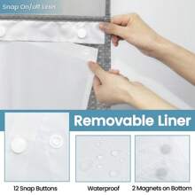 Punkray Waffle Weave No Hook Shower Curtains With Snap In Linerfor  Bathroom Decor Set Supply