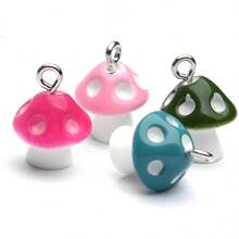 10/20 件蘑菇吊坠饰品树脂饰品珠宝制作饰品 DIY 工艺用品适用于项链手链耳环 - 彩色 - 查看 3