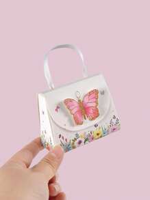 5pcs,Butterfly Party Gift Box, Birthday Candy Box, Wedding Supplies Handheld Box, Wedding Table Decoration, Gift Party Center Decoration, Butterfly Theme Party Birthday Tea Party Gift Decoration Box, Mother's Day Easter Universal Action Box For Various Festivals