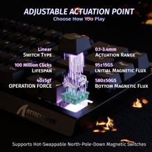 X68 HE Rapid Trigger Mechanical Gaming Keyboard 60% Wired With Adjustable Actuation,Hall Effect Magnetic Switch,8KHz Polling Rate,RGB Backlit,Top Mount,Side Printed Keycap(White Contour)