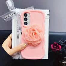 1pc Gen Z Y2K Dopamine Macaron Flower Embroidered Phone Case Compatible With IPhone 16/Redmi Note 11 4G/Galaxy A55/Infinix Note 30/ Moto E30/Tecno Spark 8C/Tecno Spark Go 2022/Tecno Spark Go 2024/Tecno Spark Go 2023