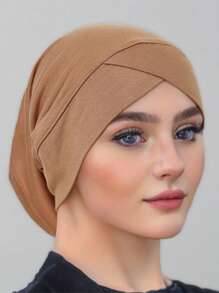 Women Hijab Cap Under Scarf Cap Ready Solid Color Undercap With Ear Hole Hijab Capswomen Scarf Accessories Bandanas Cap Under Caps For Hijabs Daily Under Cap - A - View 3