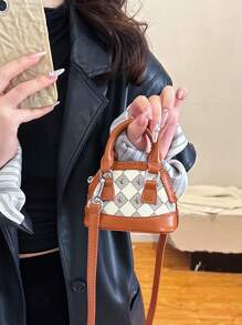 1pc Fashionable Retro Mini Shell Handbag, Cute Small Cosmetic Bag, Shoulder/Crossbody Bag Suitable For Women, Summer