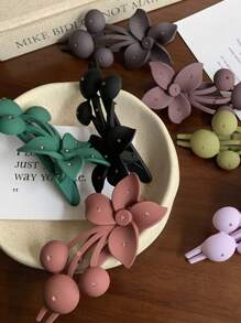 1 件新款樱桃夹发夹，水钻发夹配件，适合日常使用、节日、女性礼物 - 彩色 - 查看 3