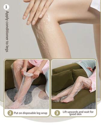 20 piezas/200 piezas Máscara descartable para piernas, máscara de pie transparente de plástico para hidratación, piel agrietada y prevención de congelación, máscara impermeable de 73 cm para spa de pies y piernas para salón de belleza