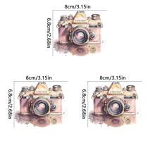 1 件/2 件/3 件精美花卉相机烫印贴纸，可水洗热转印贴纸，适用于 DIY 服装、T 恤、口罩、牛仔裤和背包，混合颜色，纸张，一次性