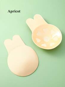 1pair Reusable Plus Rabbit Ear Nipple Covers, Invisible Silicone Adhesive Bra Pasties For Sports And Push-Ups