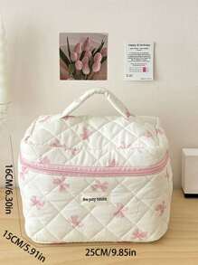 3-Piece Makeup Tool Storage Set 3-Piece Quilted Cute Style Cosmetic Bag Travel, College Dormitory, Bathroom Toiletry Bag Large Capacity Portable Cosmetic Bag Girls Gift Travel Essentials Holiday Essential Cosmetic Bag Beauty Makeup Bag