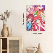 Framed Anime Quintuplets  Canvas Wall Art, , Classic Decorative Painting For Living Room And Bedroom Decor