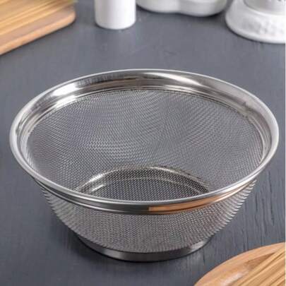 Escorredor de Macarrão Alimentos Cesta Para Frutas Aço Inox Multiuso 22cm