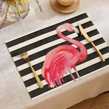 1pc/4pcs/6pcs Summer Decorative Placemats, Banana Leaf, Flamingo, Pineapple, Letter Linen Placemats, Stain-Resistant, Suitable For Home, Dining Room And Restaurant, Table Decor, Home Goods