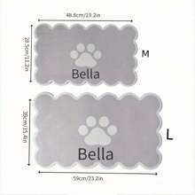 Customizable Diatomaceous Earth Pet Feeding Mats With Non-Slip Rubber Bottoms, Suitable For Dogs - Large Size, Easy To Clean, Stylish Decoration, Colorful, Retro And Cute, Minimalist Style, Adorable, Customizable, Unique, Personalized Pet Supplies, 2025 Halloween Accessories, Pet Name Can Be Printed. Personalized Gift - Multicolor - View 5
