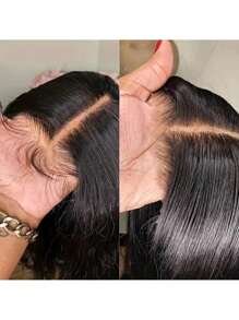 13 * 4 Front Lace Wig With Baby Hair Around, Blended Hair Is Made From Human Blended Hair Mixed With Synthetic Fibers And Protein Filaments Pre Permed Hairline, Straight Bob Hair, Black Natural Color, Suitable For Various Races, Daily Party Use, Transparent Lace Without Glue, (Bob Wigs 6-16inch ) Blended Hair Blended Hair Is Made From Human Blended Hair Mixed With Synthetic Fibers And Protein Filaments