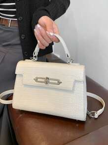 Autumn And Winter Fashion, Simple , Atmosphere, Four Seasons Wild Goddess Fan High-End Texture, Portable Shoulder Bag Oblique Cross-Body Briefcase - White - View 7