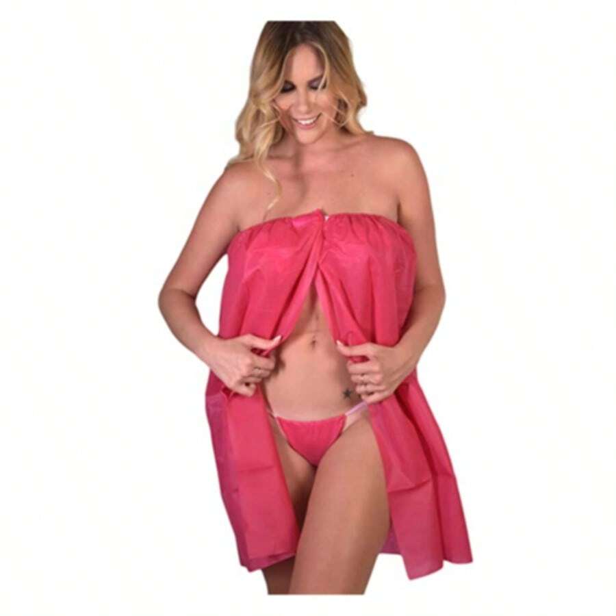 Bata Strapless Larga Cerrada Spa Rosa Paq 10 Piezas - Rosa - Ver 1