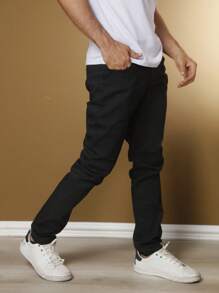 Men's Black Traditional Premium Cotton Trousers - Hitam - View 3
