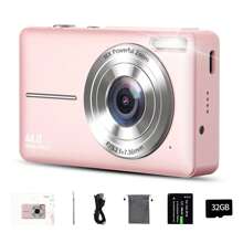 Digital Camera, 44MP FHD 1080P Camera For Kids With 32GB Card, Point And Shoot Digital Camera For Teens With 16X Zoom, Portable Kids Camera Gifts For Girls Boys Student Children