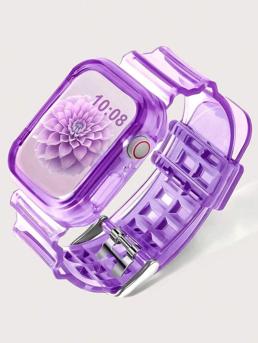二合一透明运动表带，带保护壳，兼容 表带 38/40/41/42/44/45/46/49mm，果冻运动保护替换腕带，兼容 11/10/9/8/7/6/5/4/3/2/1/SE Ultra 男女款（不含屏幕）