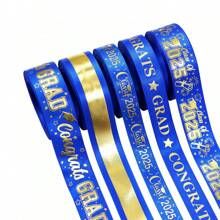 1Pc, Graduation Ribbons, 14.76/29.53/147.64 Ft 5 /10/50Yards/Roll Black Gold Congrats Grad Ribbon Class Of 2025 Ribbons For Graduation Lie Gift Wrapping Flower Bouquet Wrapping Graduation Party Decoration - Multicolor - View 11