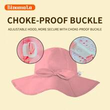 Binomata Sombrero de cubo de unicolor para niñas de 0 a 6 años, protección solar, ajustable, impermeable, ala ancha, sombrero de playa, protección UV UPF50+