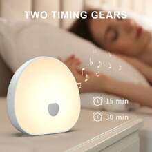 White Noise LED Night Light - Multiple Colors, Stepless Dimming, With Timer, Sleep Sound White Noise With Natural Soothing Sounds, Memory Function Portable Sleep Device With 1200Mah Rechargeable Lithium Battery