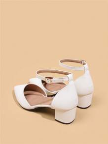 Wide Fit Women Spring/Summer New Open-Toe Pointed Toe Sandals, Fashion Versatile Low Heel Backstrap Outdoor High Heel Shoes