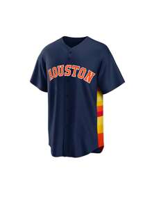 Men's Embroidery Baseball Jersey 27 Blue Casual Short Sleeve V-Neck Button T-Shirts Party Sports Top