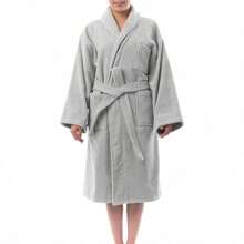 Womens Cotton Terry Cloth Bathrobe Shawl Collar Velour Spa Robe