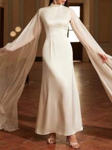 Women's Elegant Flowing Long Sleeve Dress