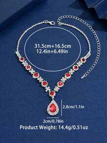 1 pieza Elegante y lujoso collar de mujer incrustado con cristales verdes, adecuado para uso diario, bodas y fiestas