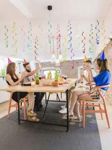 10pcs Hanging Swirl Decorations, Party Spiral Streamers Neon Spiral Ribbons, Glow Fluorescent Paper Decorations, Luminous Glow Spiral,Fluorescent Paper Birthday Hanging Decor, Happy Birthday Paper Spiral Garlands Party Supplies, Indoor Ceiling Decoration,For Festivals, Weddings, Birthday Party Themes,Birthday Parties, Weddings, Concerts/Music Festivals, Holidays,Can Be Hung On Roofs, Walls, Balloons, And Used For Various Party Occasions