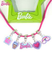 Barbie 1Set Barbie Officially Licensed DIY Beaded Bracelet Set Of Delicate Ornaments Handmade Materials Diamond Beaded Adjustable Chain Bag Pendant Party Cosplay Dress Up Jewellery Decorations Birthday Christmas Gift
