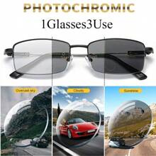 3-In-1 Photochromic Reading Glasses Memory Frame Women's Reading Glasses+1.0-+4.0 - White - View 5
