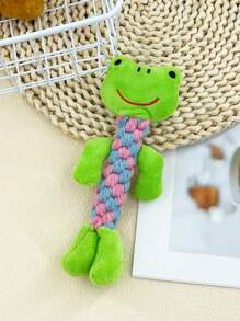 1pc Cute Animal Style Cat/Dog Lover Gift And Dog/Cat Mom Love Pet Plush Doll With Rope Twist Chew Doll For Interaction & Dental Care, Cat Lover And Cat Mom Love Dog Lover And Dog Mom Love Soft Plush Animal Doll